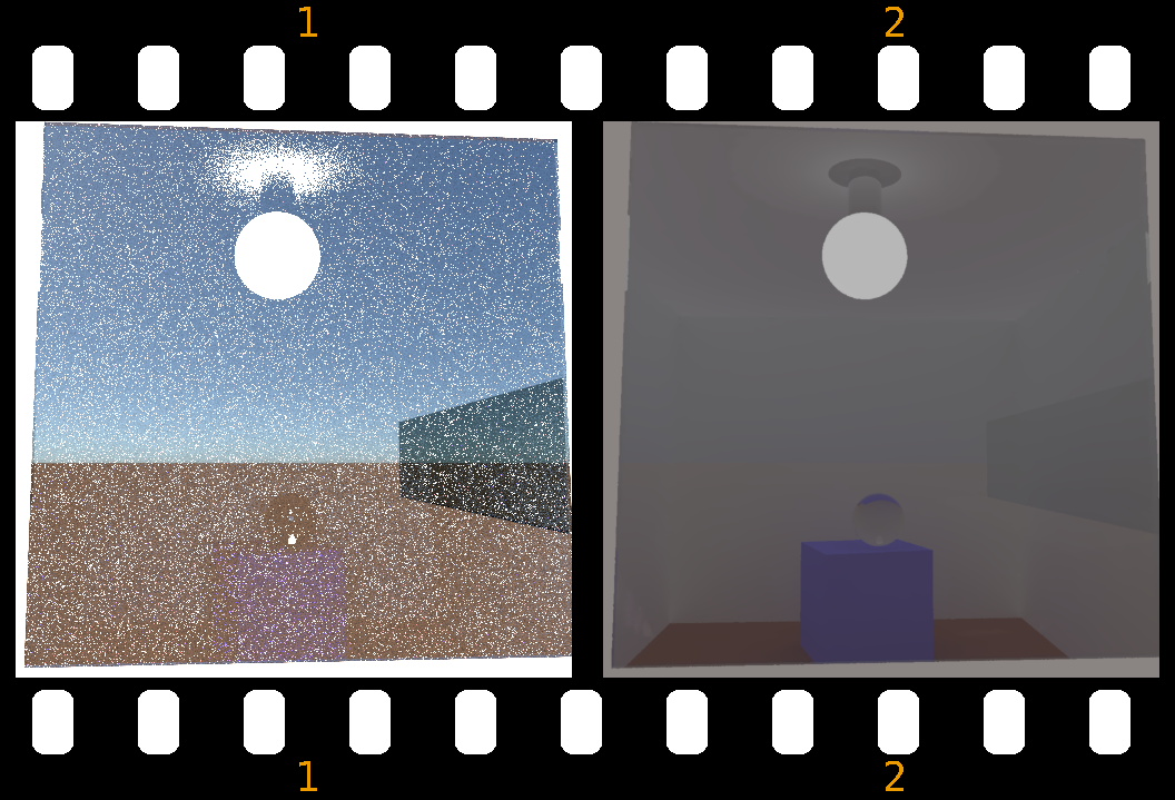 cam2 using uni-directional path tracing