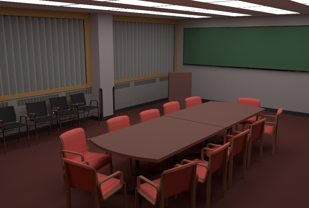 Conference Room rendered by rs-pbrt and without a denoiser